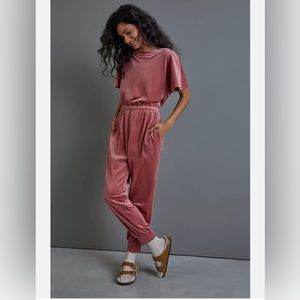 Anthropologie Linda velvet jumpsuit